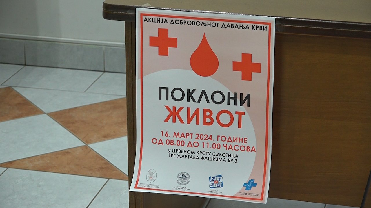 Акција добровољног давања крви у суботу 16.марта  