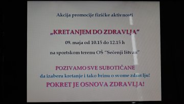 Акцијом „Кретањем до здравља” биће обележен Међународни дан физичке активности 