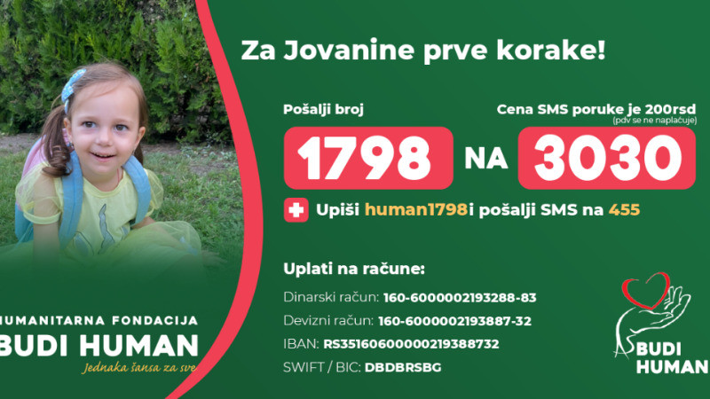 Вечерас концерт „Музиком против болести” за Јовану Трлаић